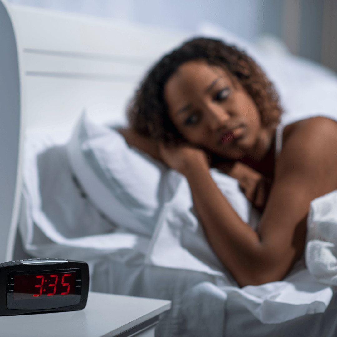 Woman in perimenopause with insomnia