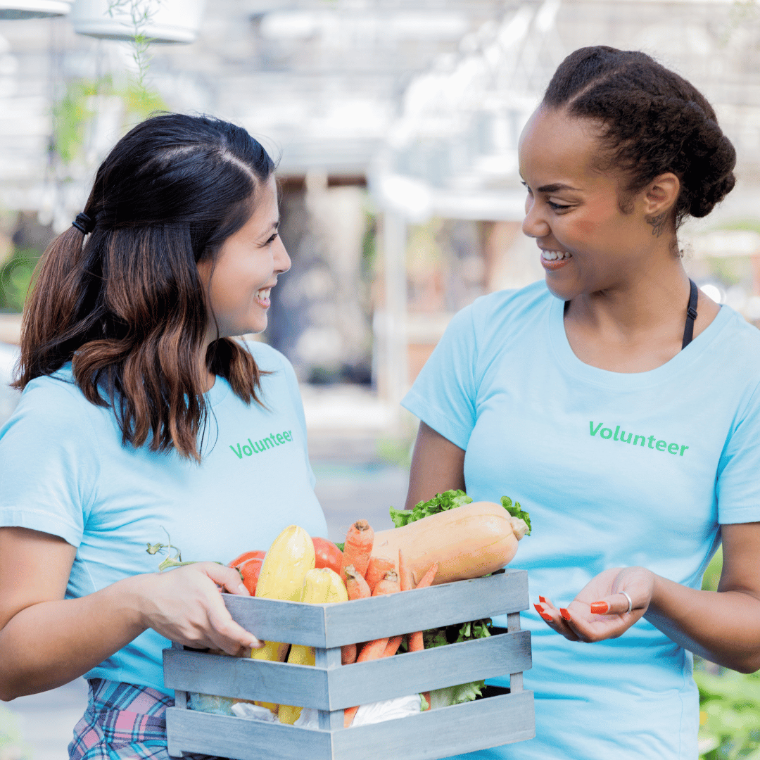 Women volunteers, delivering food that is beneficial to the gut microbiome